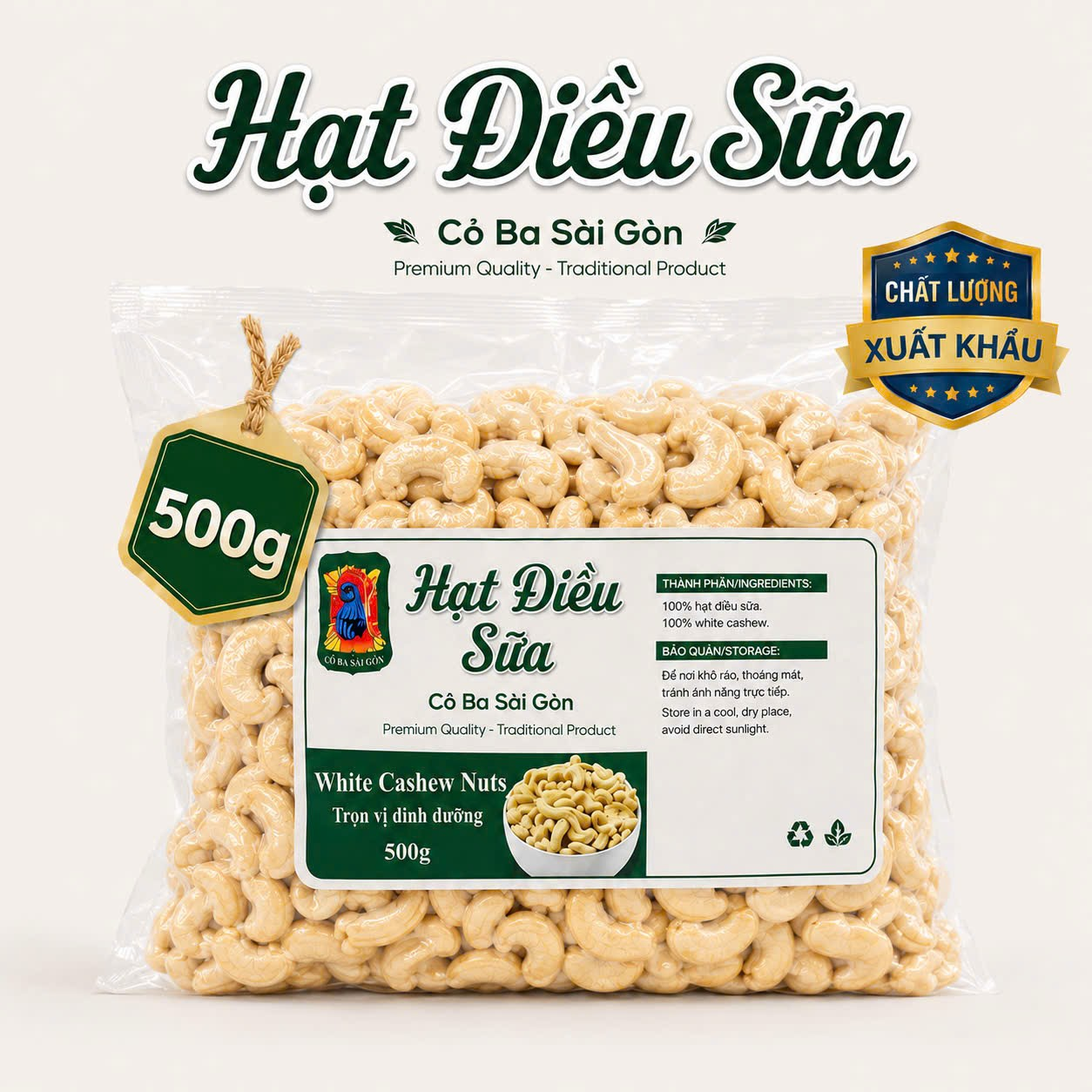 Hạt điều sữa 500g